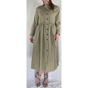 90’s Vintage ‘Hook Sport’ Khaki Button-Up Shirt Maxi Dress